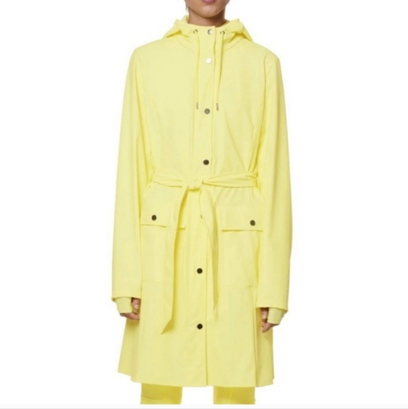 NWT Rains Waterproff Curve W Jacket  Straw Pale Yellow Denmark M L XL Women's - Picture 9 of 9